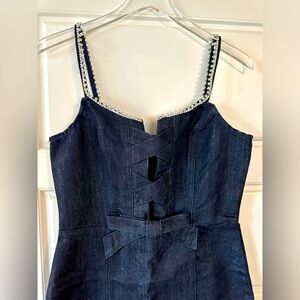 Bebe denim cross cross studded dress